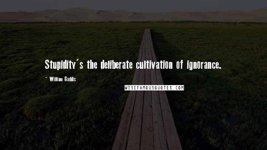 William Gaddis Quotes: Stupidity's the deliberate cultivation of ignorance.