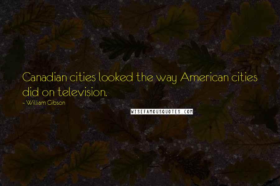 William Gibson Quotes: Canadian cities looked the way American cities did on television.