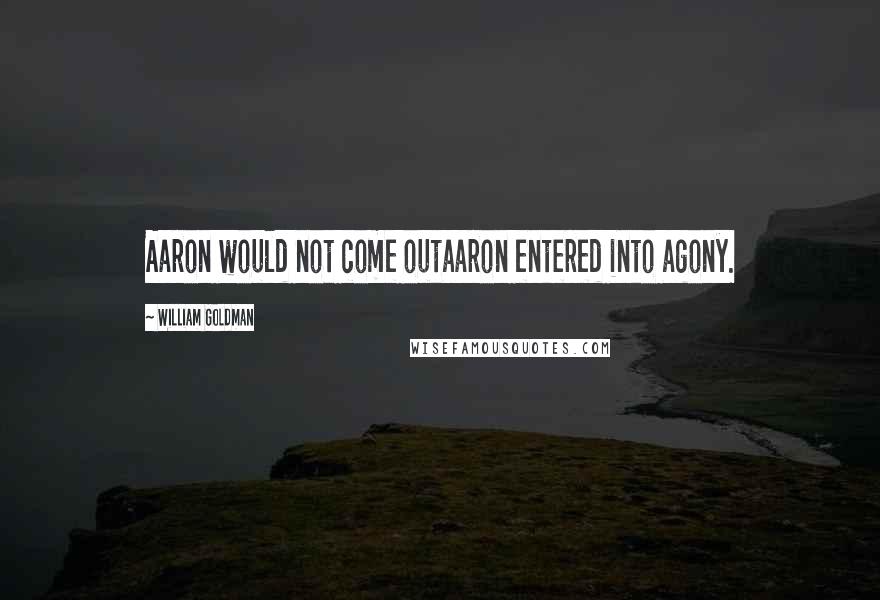 William Goldman Quotes: Aaron would not come outaaron entered into agony.