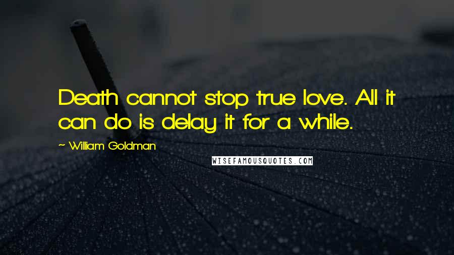 William Goldman Quotes: Death cannot stop true love. All it can do is delay it for a while.