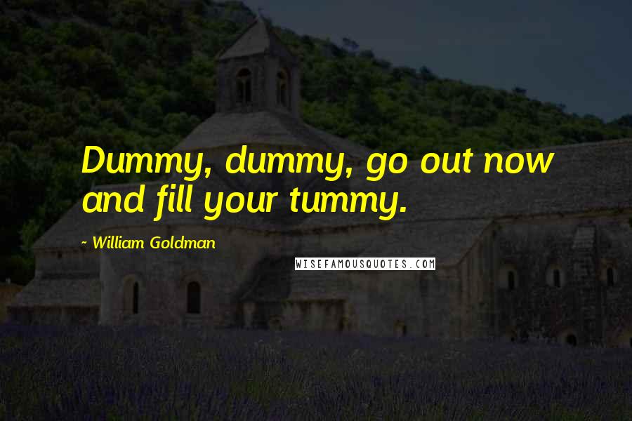 William Goldman Quotes: Dummy, dummy, go out now and fill your tummy.