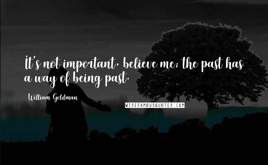 William Goldman Quotes: It's not important, believe me; the past has a way of being past.