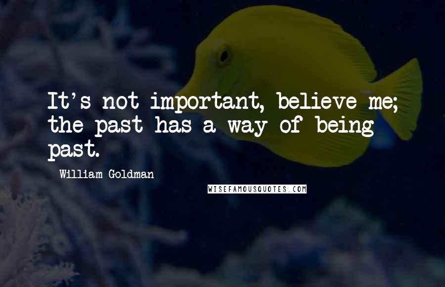 William Goldman Quotes: It's not important, believe me; the past has a way of being past.