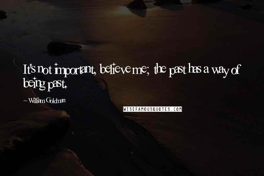 William Goldman Quotes: It's not important, believe me; the past has a way of being past.