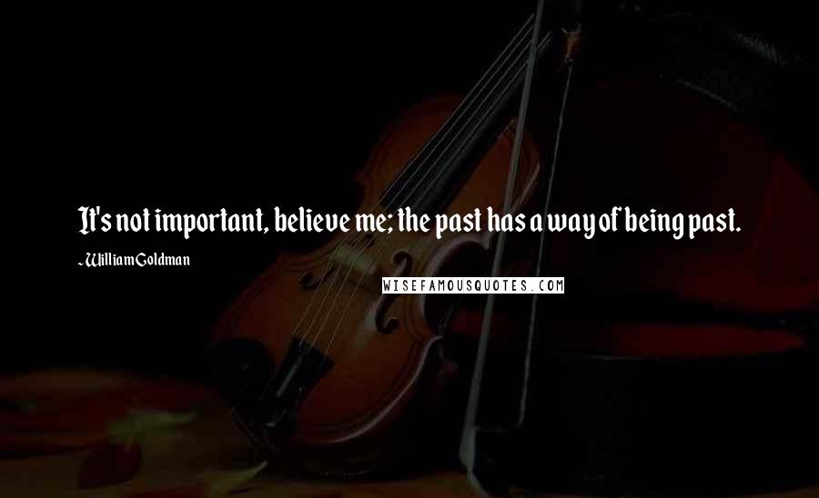 William Goldman Quotes: It's not important, believe me; the past has a way of being past.