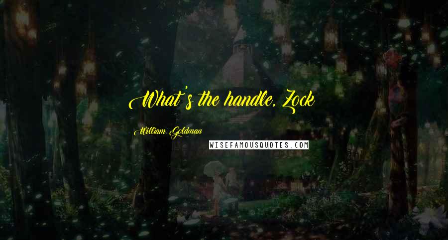 William Goldman Quotes: What's the handle, Zock?