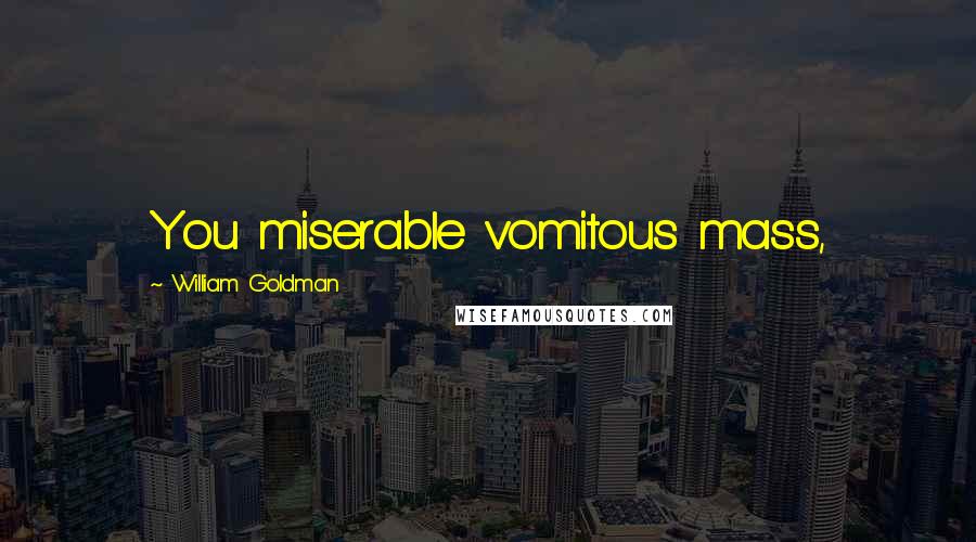 William Goldman Quotes: You miserable vomitous mass,