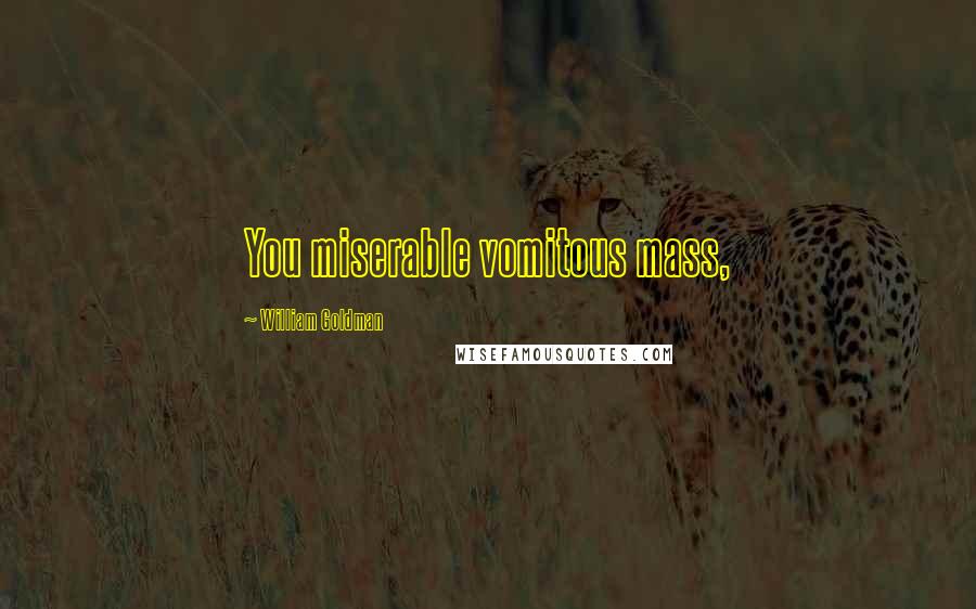 William Goldman Quotes: You miserable vomitous mass,