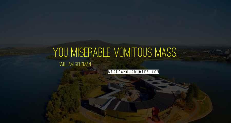 William Goldman Quotes: You miserable vomitous mass,