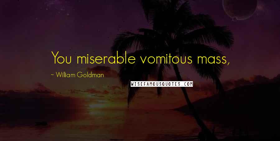 William Goldman Quotes: You miserable vomitous mass,