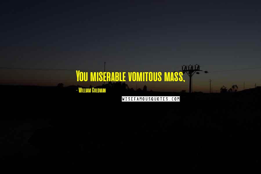 William Goldman Quotes: You miserable vomitous mass,