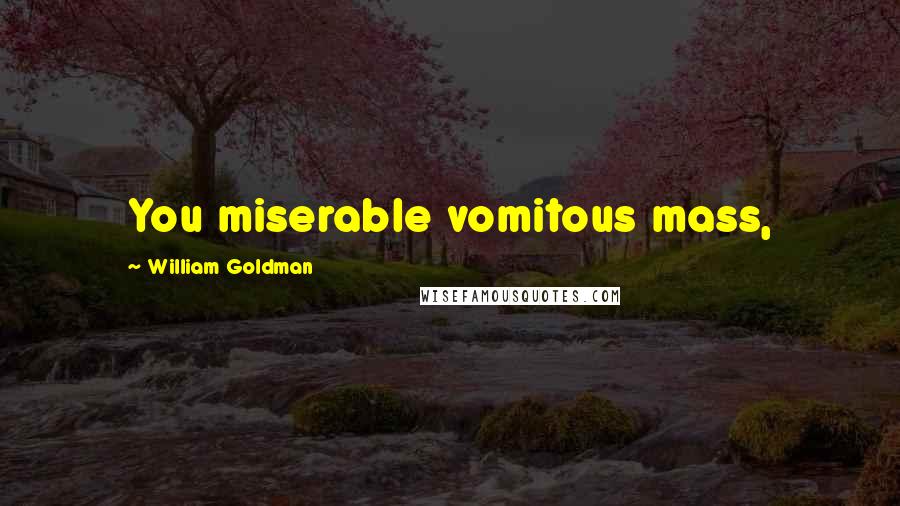 William Goldman Quotes: You miserable vomitous mass,