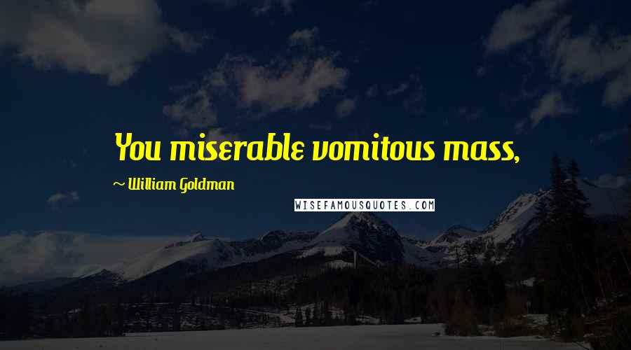 William Goldman Quotes: You miserable vomitous mass,