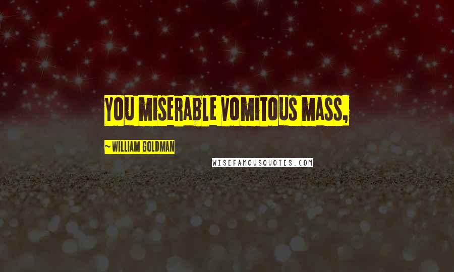 William Goldman Quotes: You miserable vomitous mass,