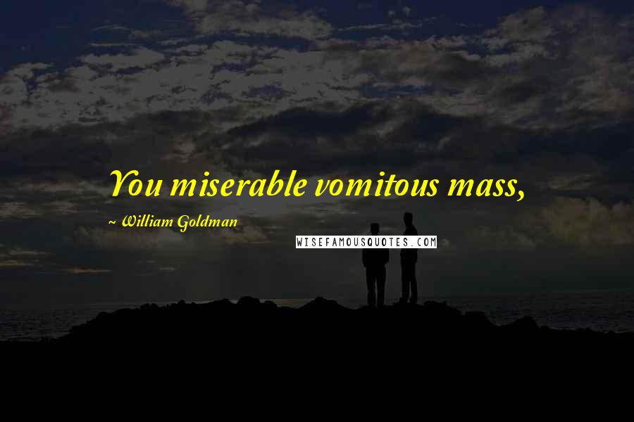William Goldman Quotes: You miserable vomitous mass,