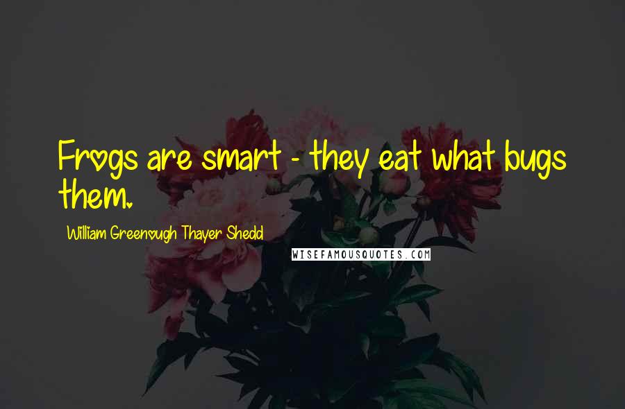 William Greenough Thayer Shedd Quotes: Frogs are smart - they eat what bugs them.