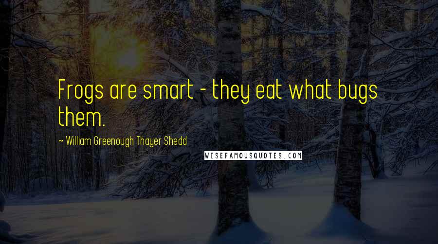 William Greenough Thayer Shedd Quotes: Frogs are smart - they eat what bugs them.