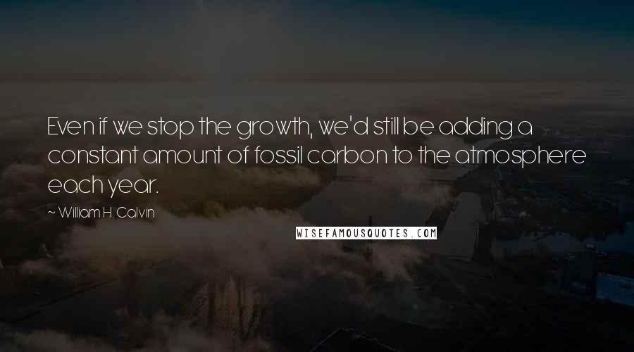 William H. Calvin Quotes: Even if we stop the growth, we'd still be adding a constant amount of fossil carbon to the atmosphere each year.