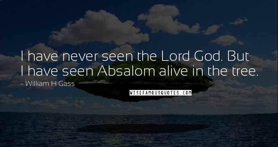 William H Gass Quotes: I have never seen the Lord God. But I have seen Absalom alive in the tree.