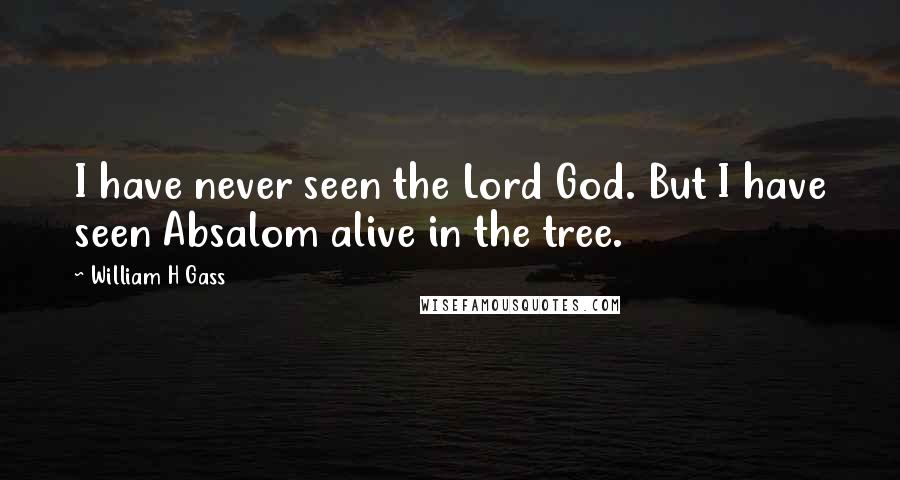 William H Gass Quotes: I have never seen the Lord God. But I have seen Absalom alive in the tree.