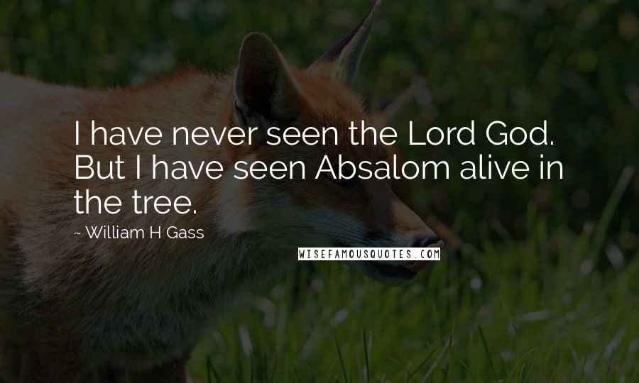 William H Gass Quotes: I have never seen the Lord God. But I have seen Absalom alive in the tree.