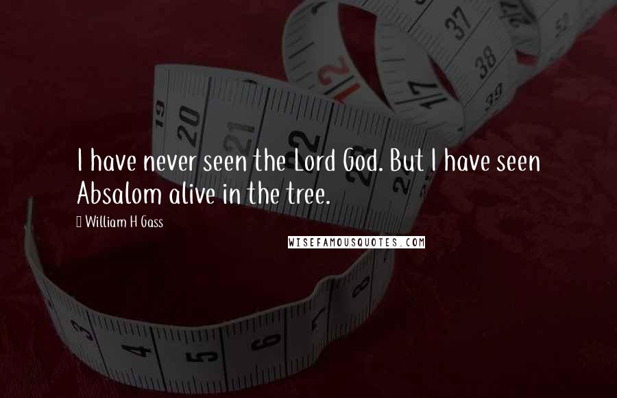 William H Gass Quotes: I have never seen the Lord God. But I have seen Absalom alive in the tree.