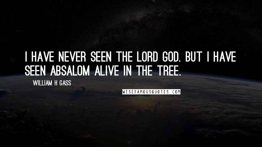 William H Gass Quotes: I have never seen the Lord God. But I have seen Absalom alive in the tree.