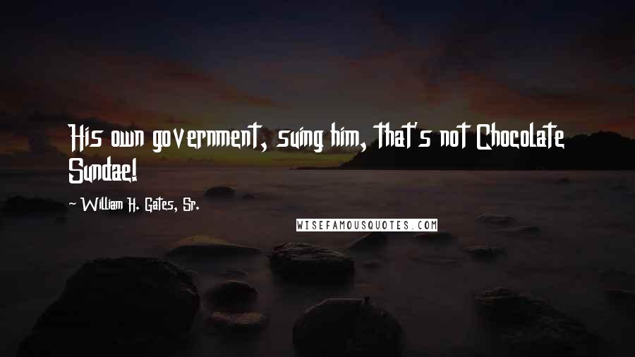 William H. Gates, Sr. Quotes: His own government, suing him, that's not Chocolate Sundae!