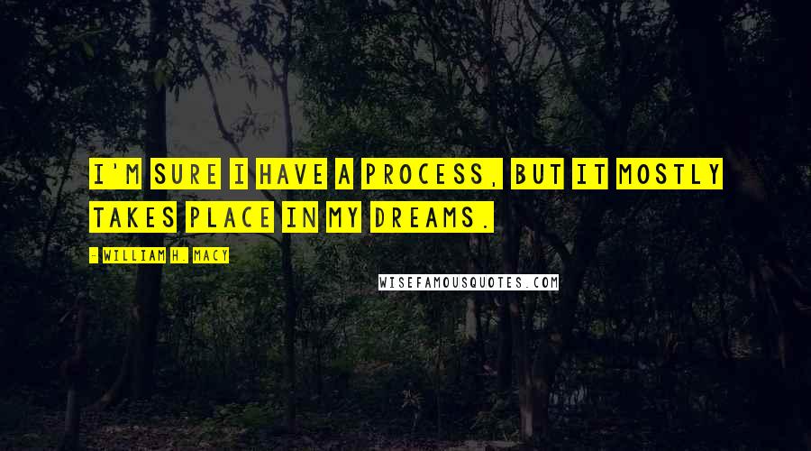 William H. Macy Quotes: I'm sure I have a process, but it mostly takes place in my dreams.