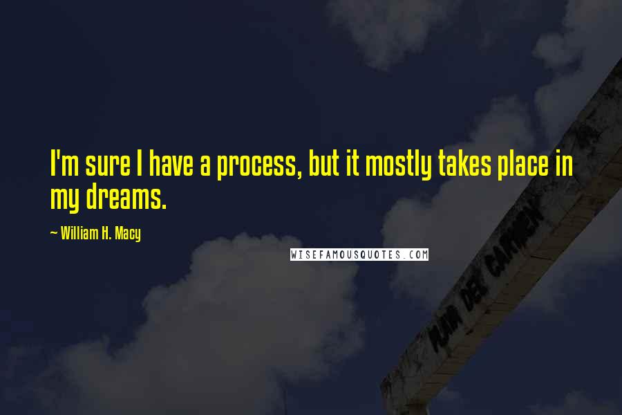 William H. Macy Quotes: I'm sure I have a process, but it mostly takes place in my dreams.
