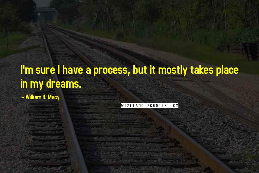 William H. Macy Quotes: I'm sure I have a process, but it mostly takes place in my dreams.