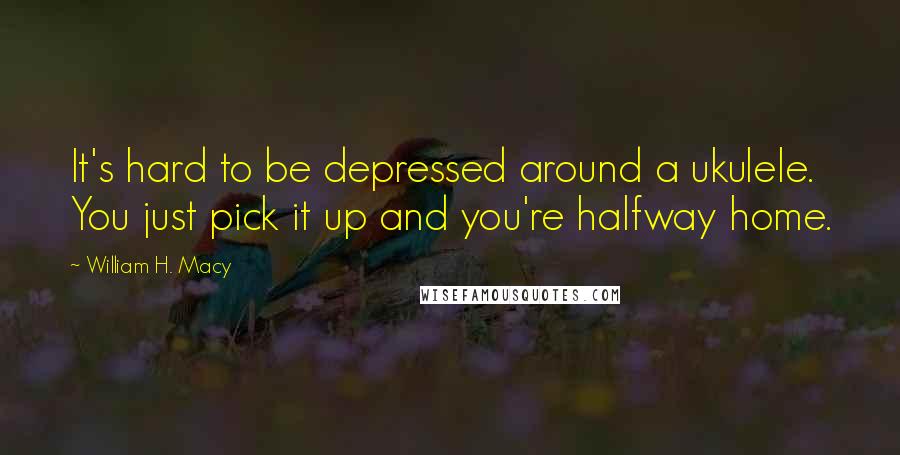 William H. Macy Quotes: It's hard to be depressed around a ukulele. You just pick it up and you're halfway home.