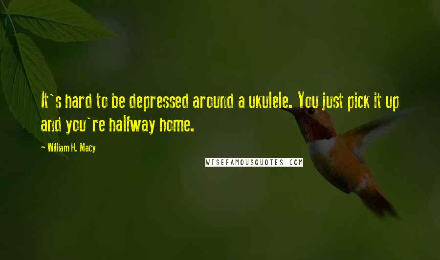 William H. Macy Quotes: It's hard to be depressed around a ukulele. You just pick it up and you're halfway home.