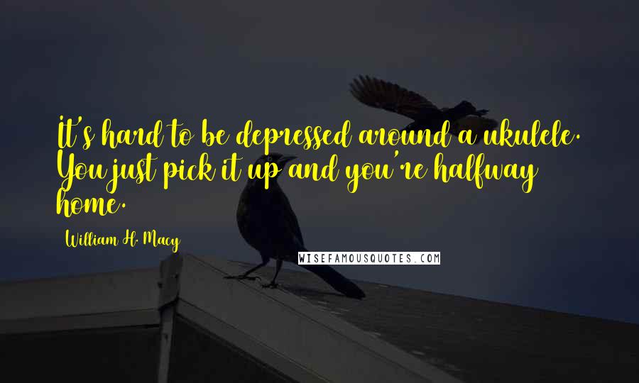 William H. Macy Quotes: It's hard to be depressed around a ukulele. You just pick it up and you're halfway home.