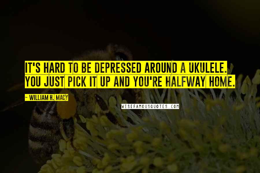 William H. Macy Quotes: It's hard to be depressed around a ukulele. You just pick it up and you're halfway home.