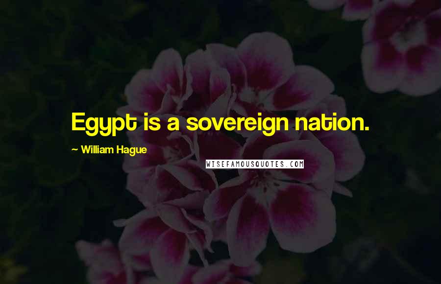 William Hague Quotes: Egypt is a sovereign nation.