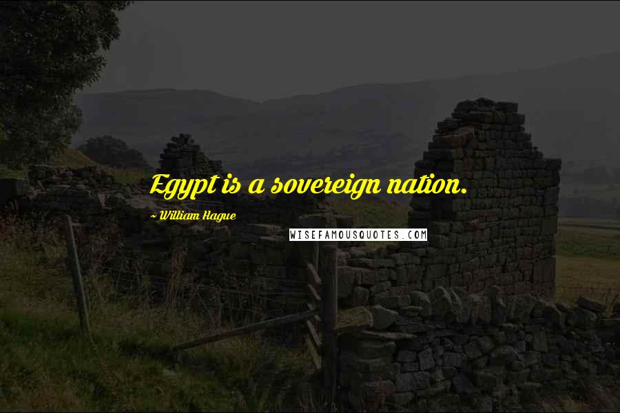 William Hague Quotes: Egypt is a sovereign nation.