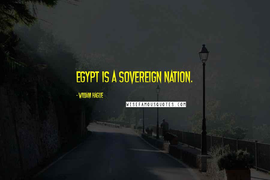 William Hague Quotes: Egypt is a sovereign nation.