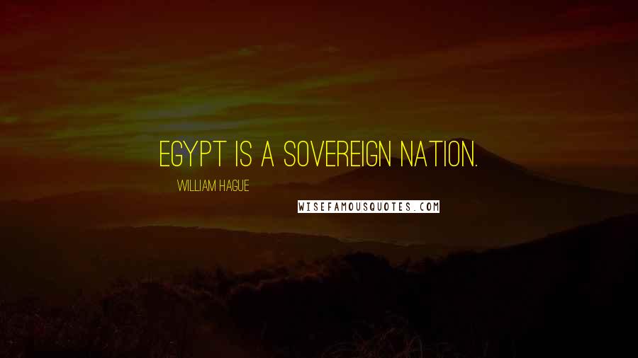 William Hague Quotes: Egypt is a sovereign nation.