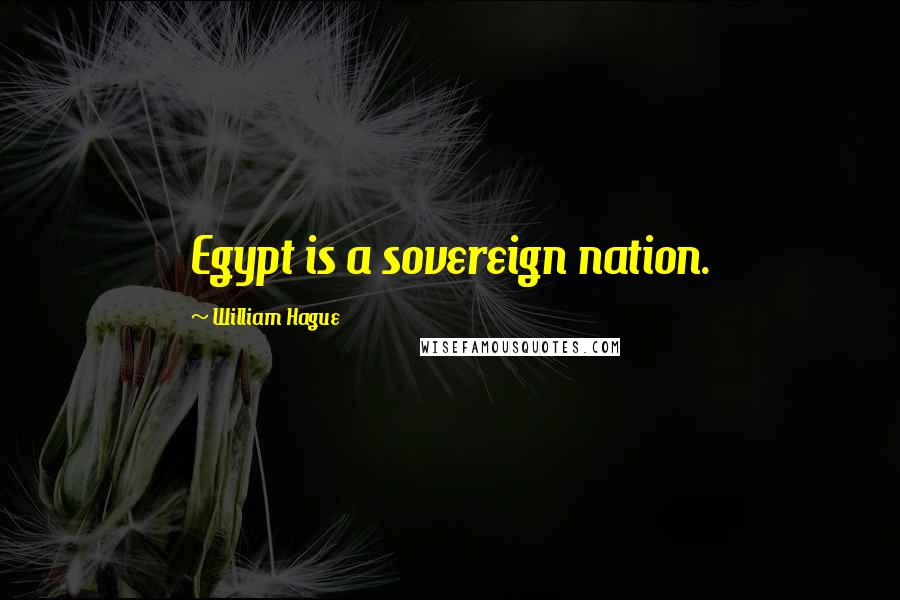 William Hague Quotes: Egypt is a sovereign nation.