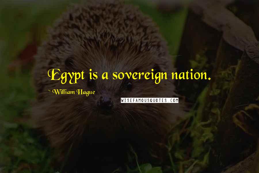 William Hague Quotes: Egypt is a sovereign nation.