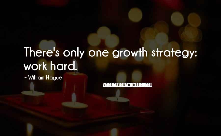 William Hague Quotes: There's only one growth strategy: work hard.