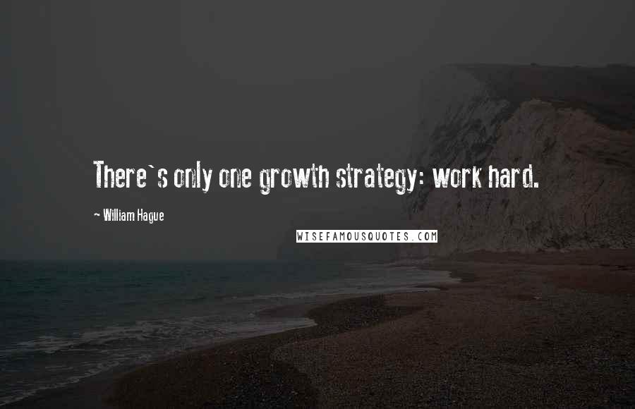 William Hague Quotes: There's only one growth strategy: work hard.