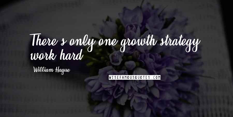 William Hague Quotes: There's only one growth strategy: work hard.