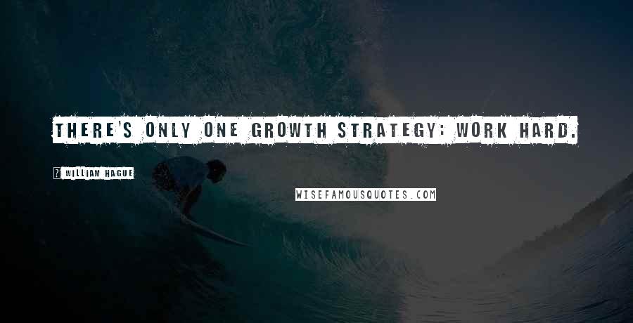 William Hague Quotes: There's only one growth strategy: work hard.