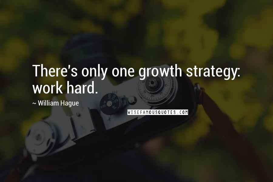 William Hague Quotes: There's only one growth strategy: work hard.