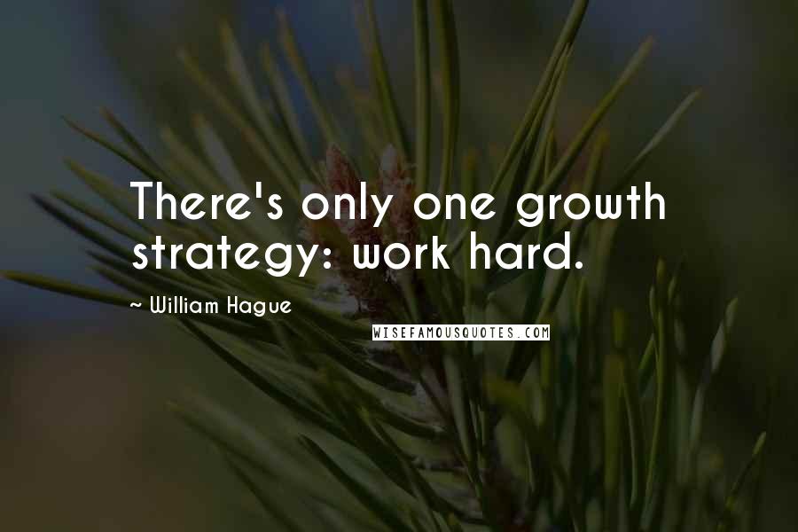 William Hague Quotes: There's only one growth strategy: work hard.