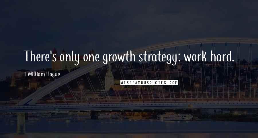 William Hague Quotes: There's only one growth strategy: work hard.