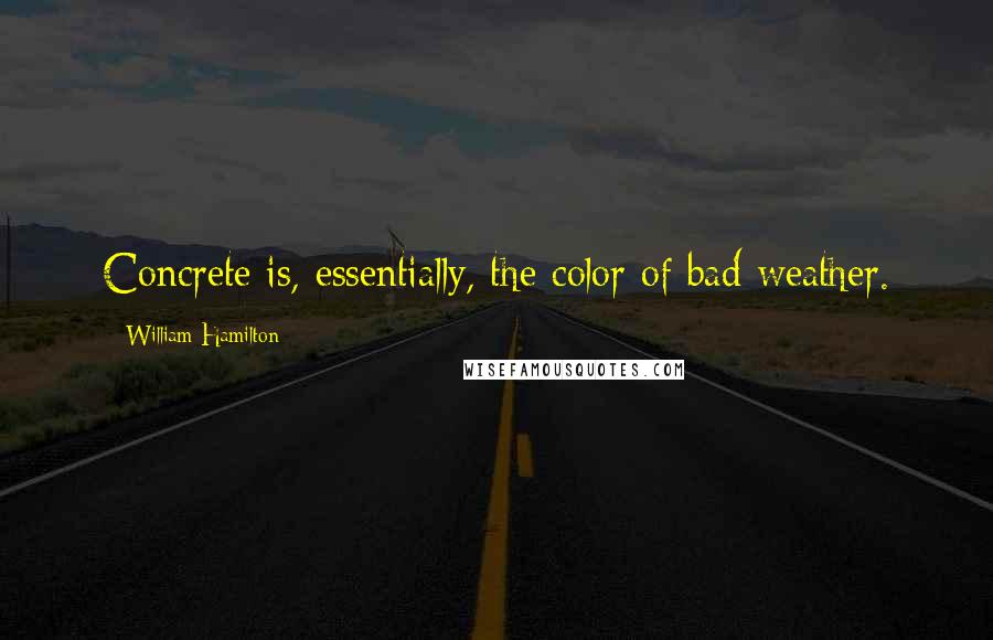 William Hamilton Quotes: Concrete is, essentially, the color of bad weather.