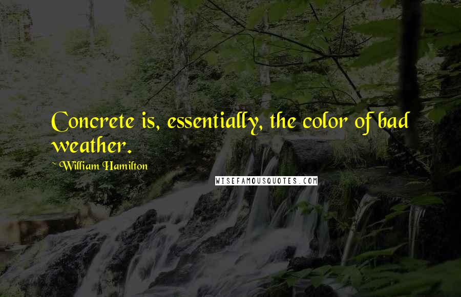 William Hamilton Quotes: Concrete is, essentially, the color of bad weather.